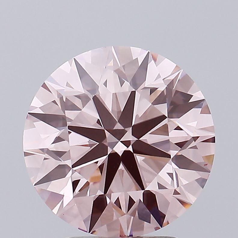 3.73 carat fancy intense pink round lab grown diamond VS1 clarity