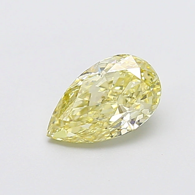 1.07 carat fancy yellow pear lab grown diamond VVS2 clarity