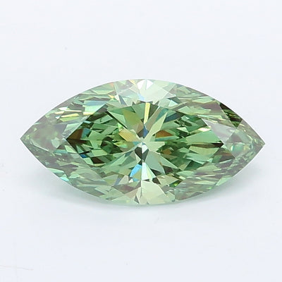 0.99 carat fancy vivid green marquise lab grown diamond VVS2 clarity
