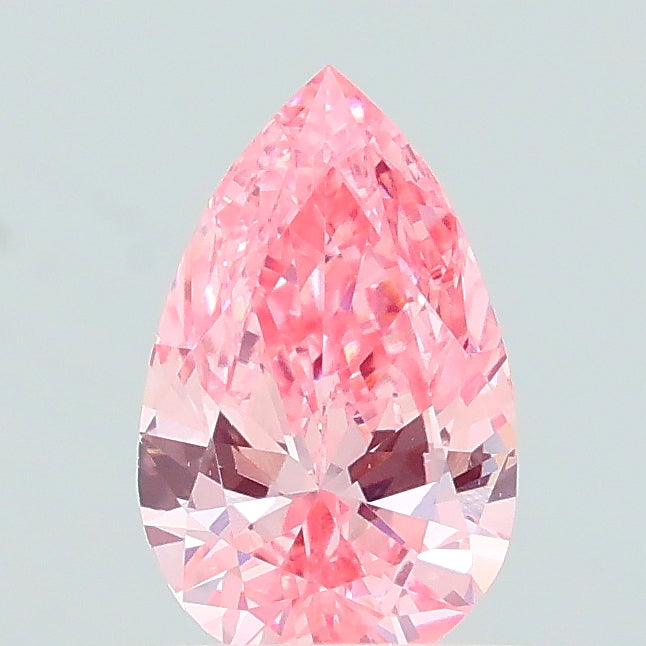0.60 carat fancy vivid pink pear lab grown diamond VVS2 clarity