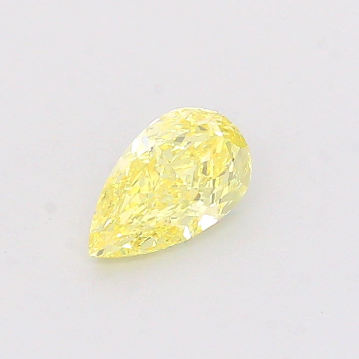 1.52 carat fancy vivid yellow pear lab grown diamond VVS2 clarity