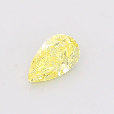 1.52 carat fancy vivid yellow pear lab grown diamond VVS2 clarity