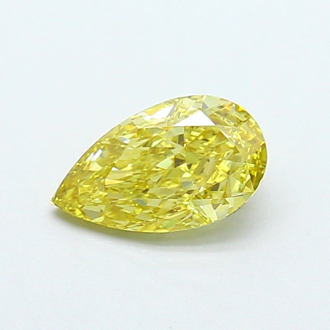 1.02 carat fancy intense yellow pear lab grown diamond VVS2 clarity