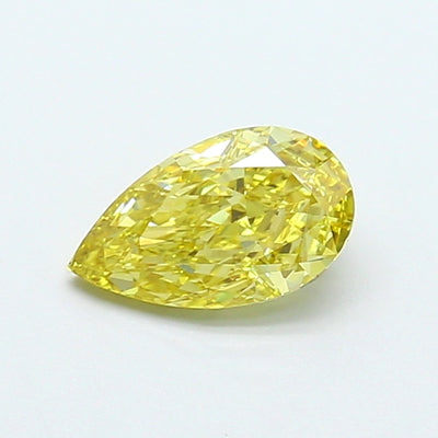 1.02 carat fancy intense yellow pear lab grown diamond VVS2 clarity