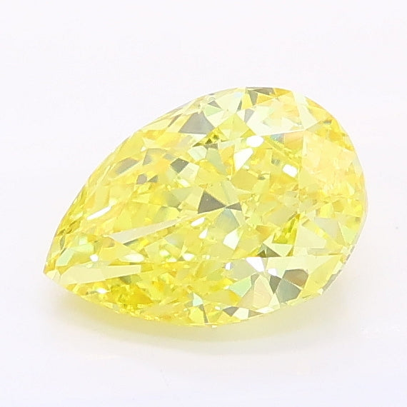 1.04 carat fancy vivid yellow pear lab grown diamond VS1 clarity