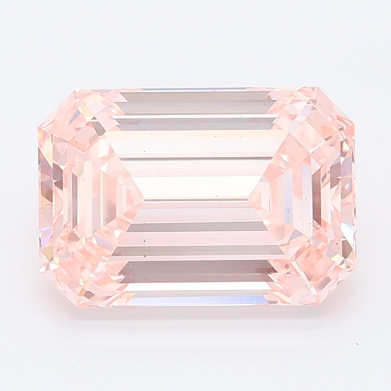3.55 carat fancy intense pink emerald lab grown diamond VS2 clarity