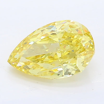 1.28 carat fancy vivid yellow pear lab grown diamond VS1 clarity