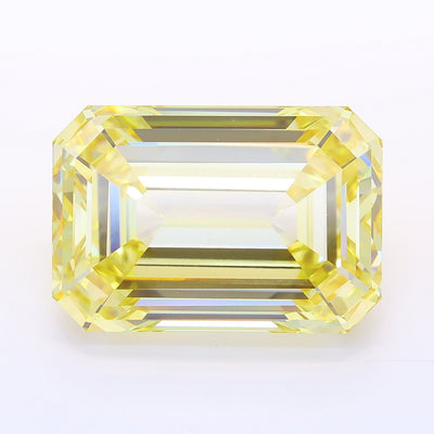 14.57 carat fancy light yellow emerald lab grown diamond VS1 clarity