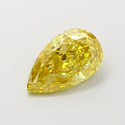 1.04 carat fancy vivid yellow pear lab grown diamond VS1 clarity