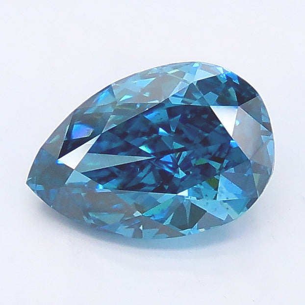 1.55 carat fancy vivid blue pear lab grown diamond VS2 clarity