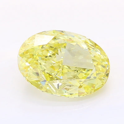 1.56 carat fancy intense yellow oval lab grown diamond VS2 clarity
