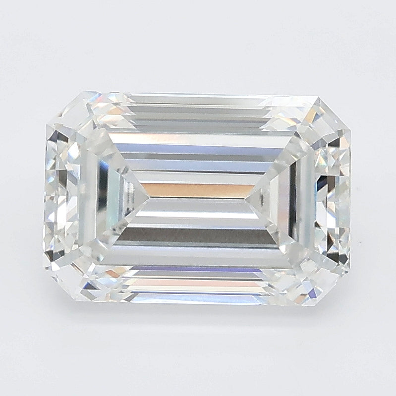3.02 carat emerald lab grown diamond E color VVS2 clarity