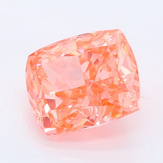 1.14 carat fancy vivid pink cushion lab grown diamond VVS2 clarity