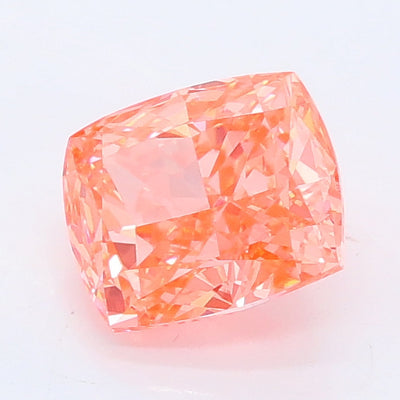 1.14 carat fancy vivid pink cushion lab grown diamond VVS2 clarity