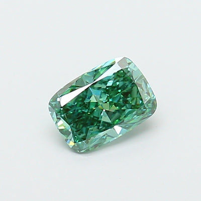 0.99 carat fancy vivid green cushion lab grown diamond VVS2 clarity