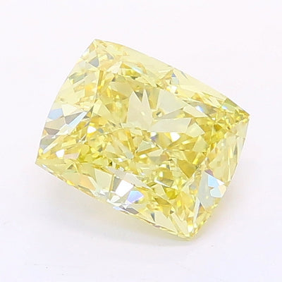 1.05 carat fancy light yellow cushion lab grown diamond VVS2 clarity