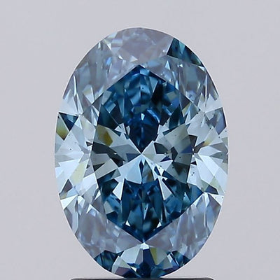 2.02 carat fancy vivid blue oval lab grown diamond VS2 clarity