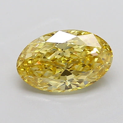2.71 carat fancy intense yellow oval lab grown diamond VS1 clarity