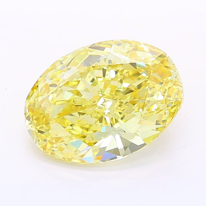 1.74 carat fancy intense yellow oval lab grown diamond VS1 clarity