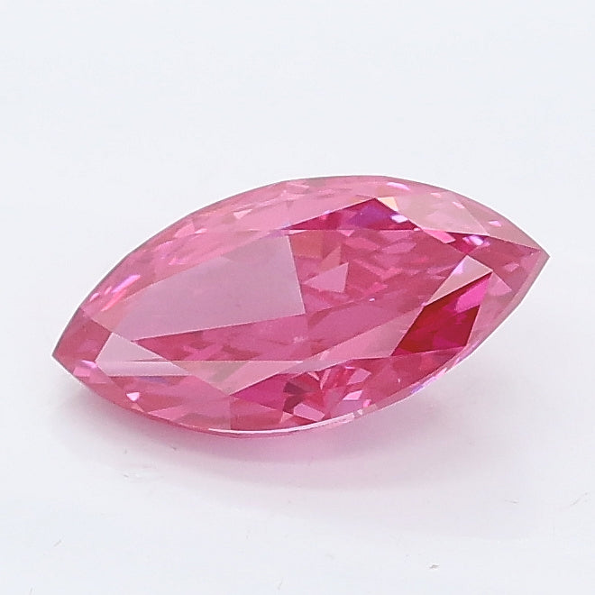 1.00 carat fancy vivid pink marquise lab grown diamond VS1 clarity