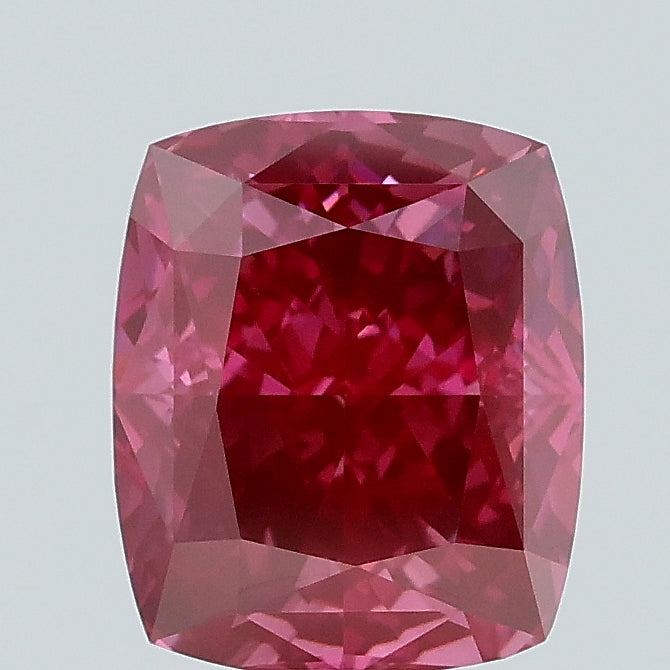 2.01 carat fancy vivid pink cushion lab grown diamond VVS2 clarity