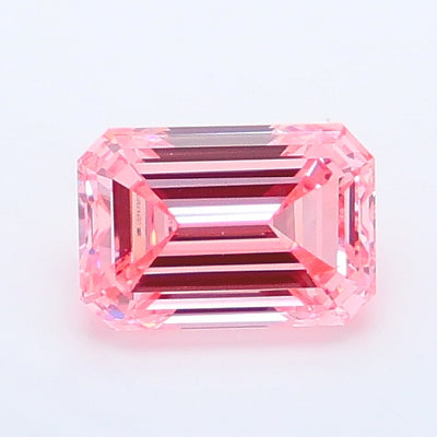 1.00 carat fancy vivid pink emerald lab grown diamond VS2 clarity