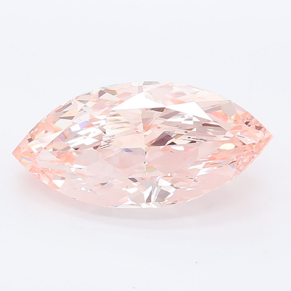3.05 carat fancy vivid pink marquise lab grown diamond VS1 clarity