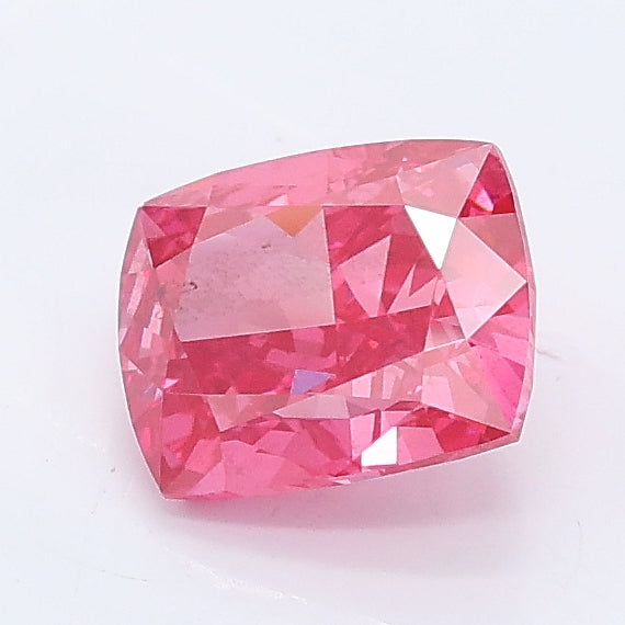 1.08 carat fancy vivid pink cushion lab grown diamond SI1 clarity