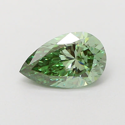1.05 carat fancy vivid green pear lab grown diamond VS1 clarity