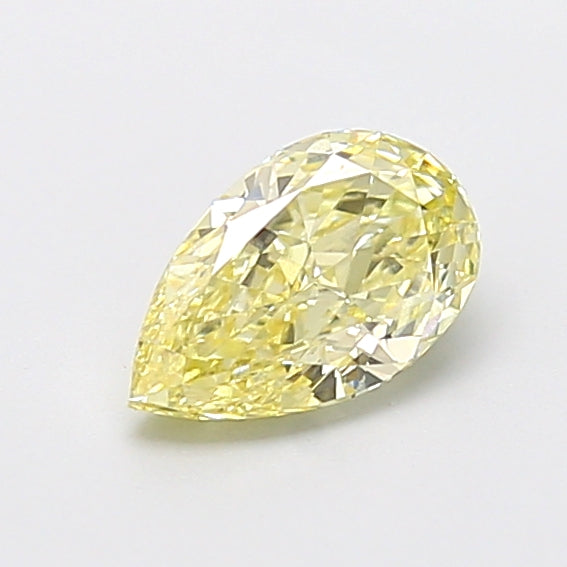 1.07 carat fancy yellow pear lab grown diamond VVS2 clarity