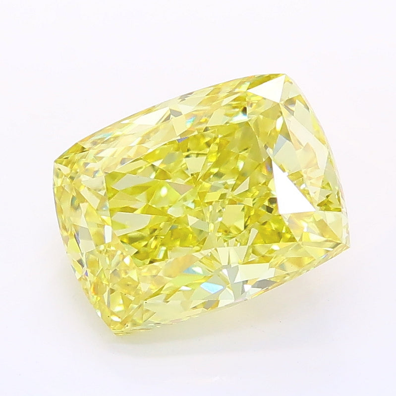 3.02 carat fancy intense yellow cushion lab grown diamond VS2 clarity