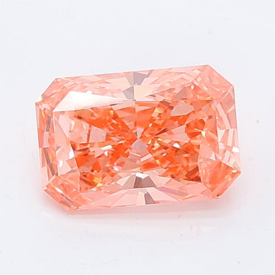 1.00 carat fancy vivid pink radiant lab grown diamond VS1 clarity