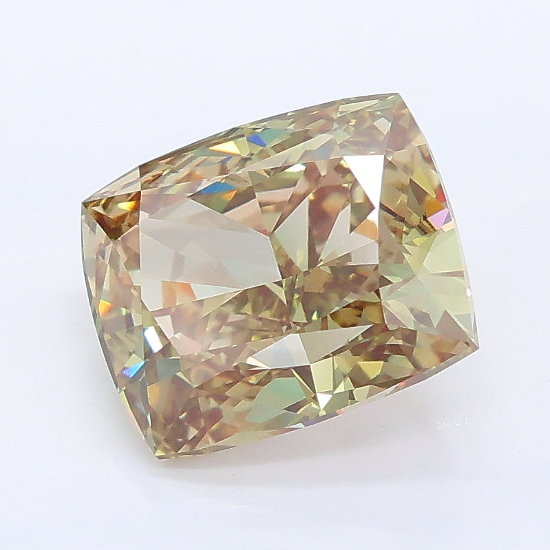 3.05 carat fancy green cushion lab grown diamond VVS2 clarity
