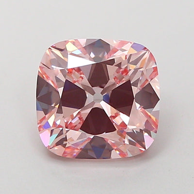 2.51 carat fancy intense pink old mine cushion lab grown diamond VS1 clarity