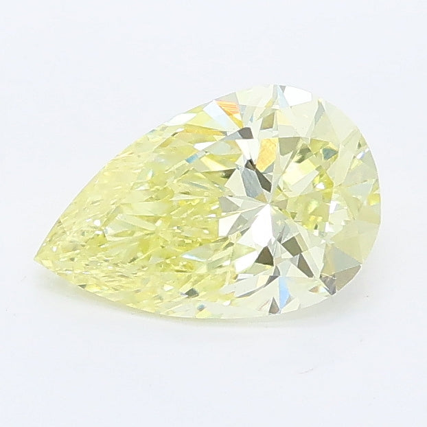 0.87 carat fancy yellow pear lab grown diamond VVS2 clarity