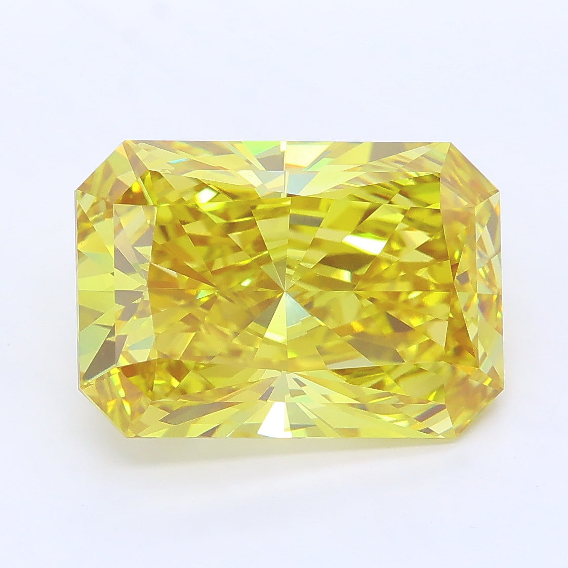 6.28 carat fancy vivid yellow radiant lab grown diamond VVS2 clarity