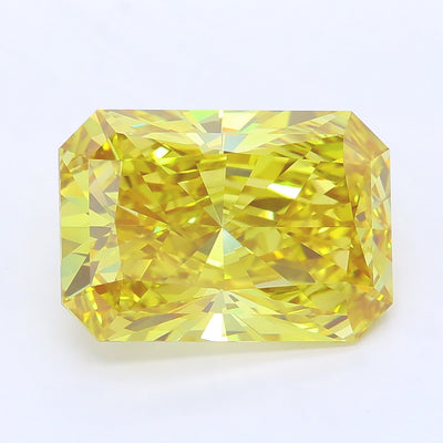 6.28 carat fancy vivid yellow radiant lab grown diamond VVS2 clarity