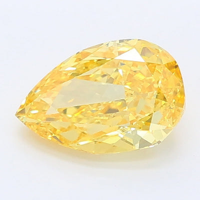 1.02 carat fancy vivid yellow pear lab grown diamond VVS2 clarity