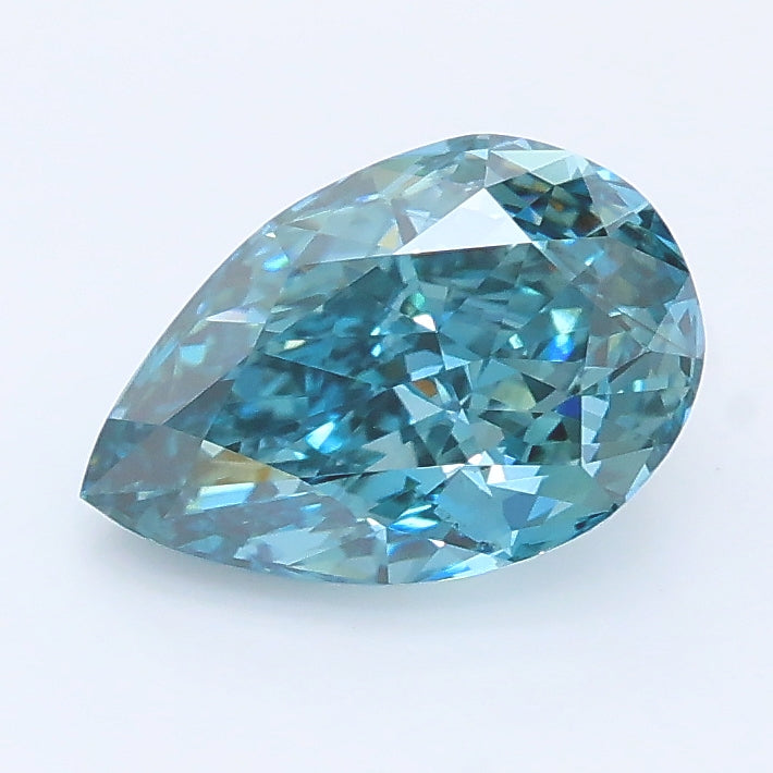 1.50 carat fancy vivid blue pear lab grown diamond VS2 clarity