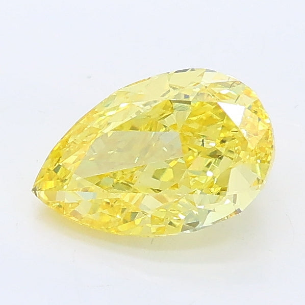 1.10 carat fancy vivid yellow pear lab grown diamond VS1 clarity