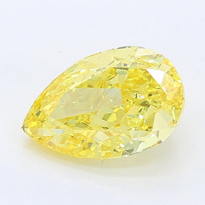 1.10 carat fancy vivid yellow pear lab grown diamond VS1 clarity