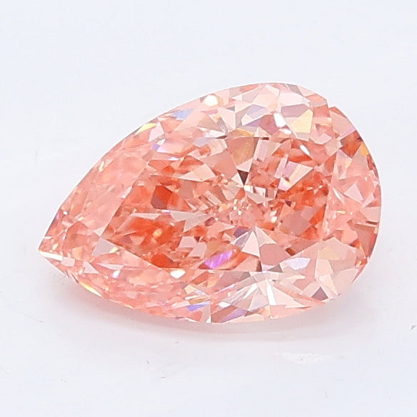 1.05 carat fancy vivid pink pear lab grown diamond VS1 clarity