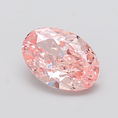 3.01 carat fancy intense pink oval lab grown diamond VS1 clarity