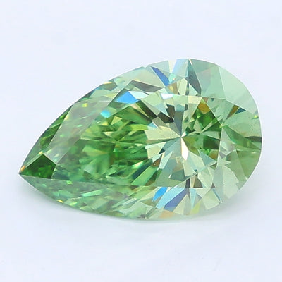 1.54 carat fancy vivid green pear lab grown diamond SI1 clarity