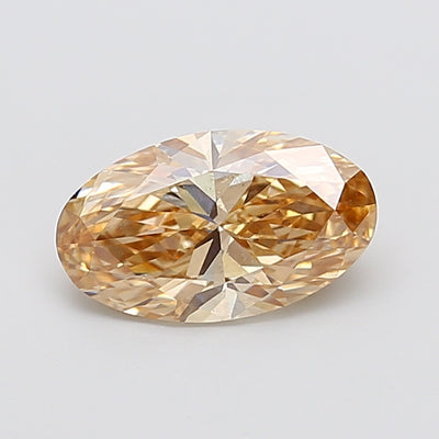 2.03 carat light brown oval lab grown diamond VS2 clarity