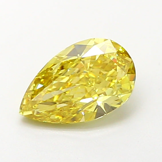 1.01 carat fancy intense yellow pear lab grown diamond VVS2 clarity