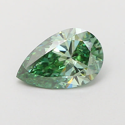 1.04 carat fancy vivid green pear lab grown diamond VVS2 clarity