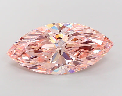 10.02 carat fancy intense pink marquise lab grown diamond VVS2 clarity