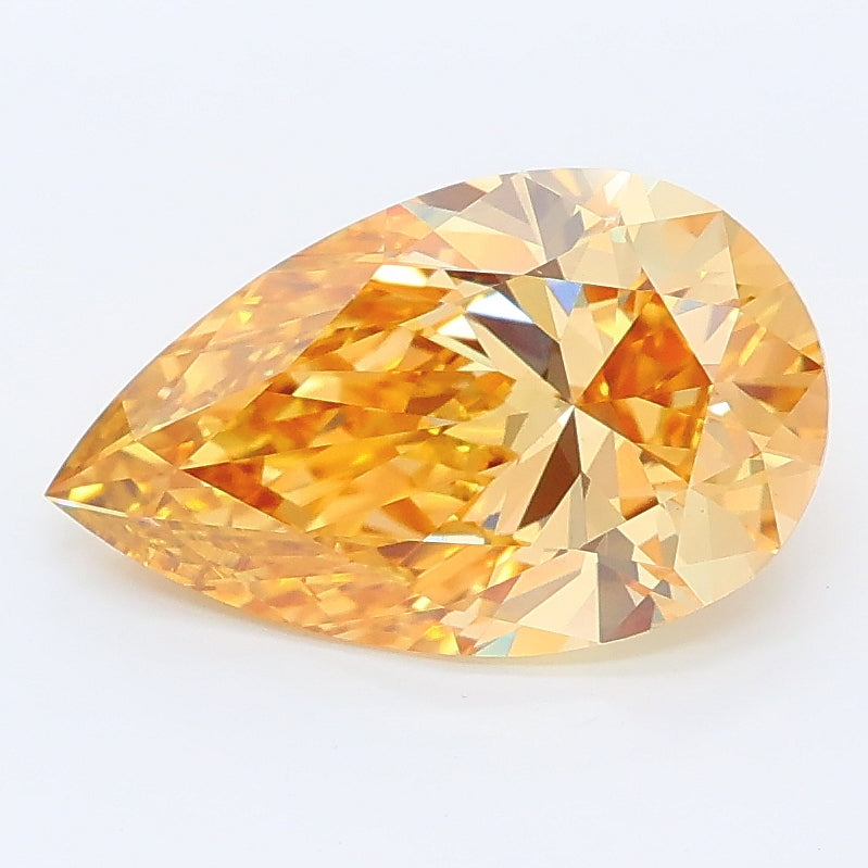 2.23 carat fancy intense yellow pear lab grown diamond VVS2 clarity