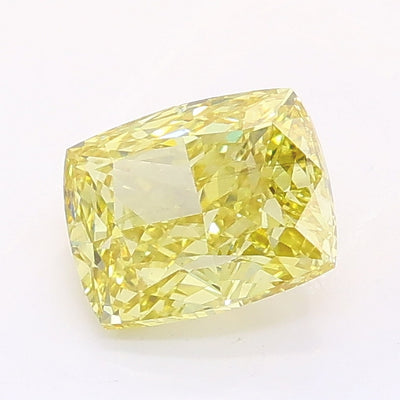 1.02 carat fancy intense yellow cushion lab grown diamond VS2 clarity